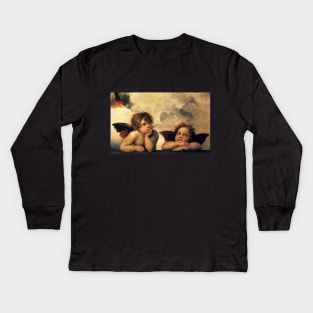 Sistine Madonna Angels by Raphael Kids Long Sleeve T-Shirt